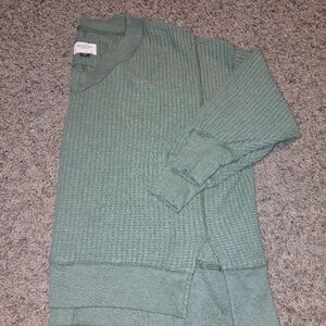 Like New American Eagle Green Waffle Knit Sweatshirt